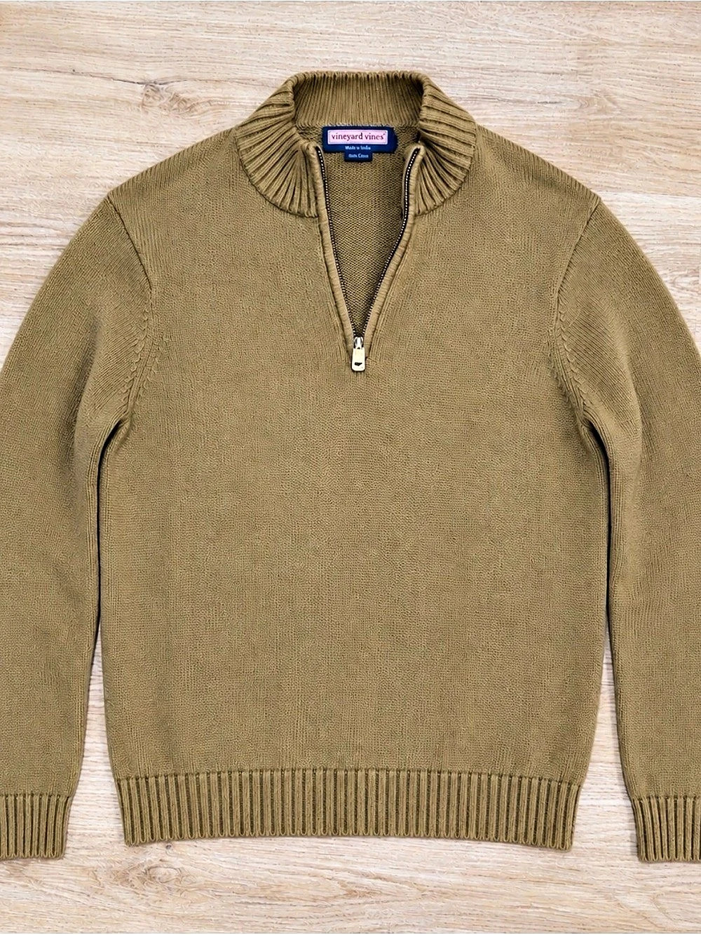 Vineyard Vines Saltwater Pima Cotton Quarter-Zip Pullover Brown